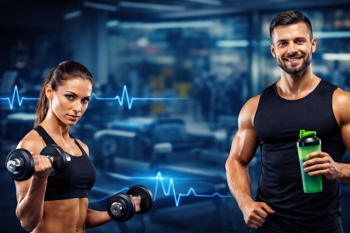 رجل وامرأة يمارسان تمارين اللياقة البدنية داخل الجيم fitness workout gym training