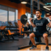 شاب رياضي يمارس تمارين الجيم للمبتدئين لبناء العضلات داخل صالة رياضية حديثة في عام 2026