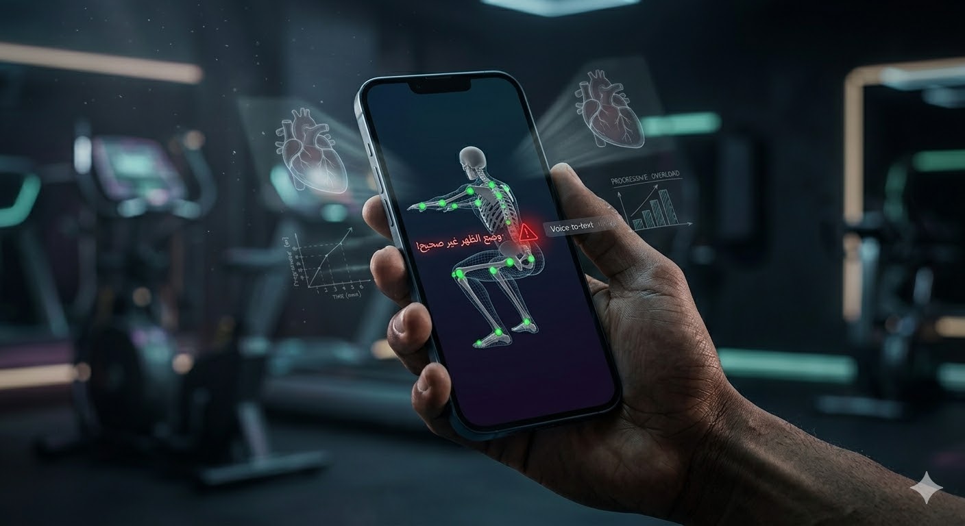 تطبيق لياقة ذكي AI Fitness App لتصحيح الأداء